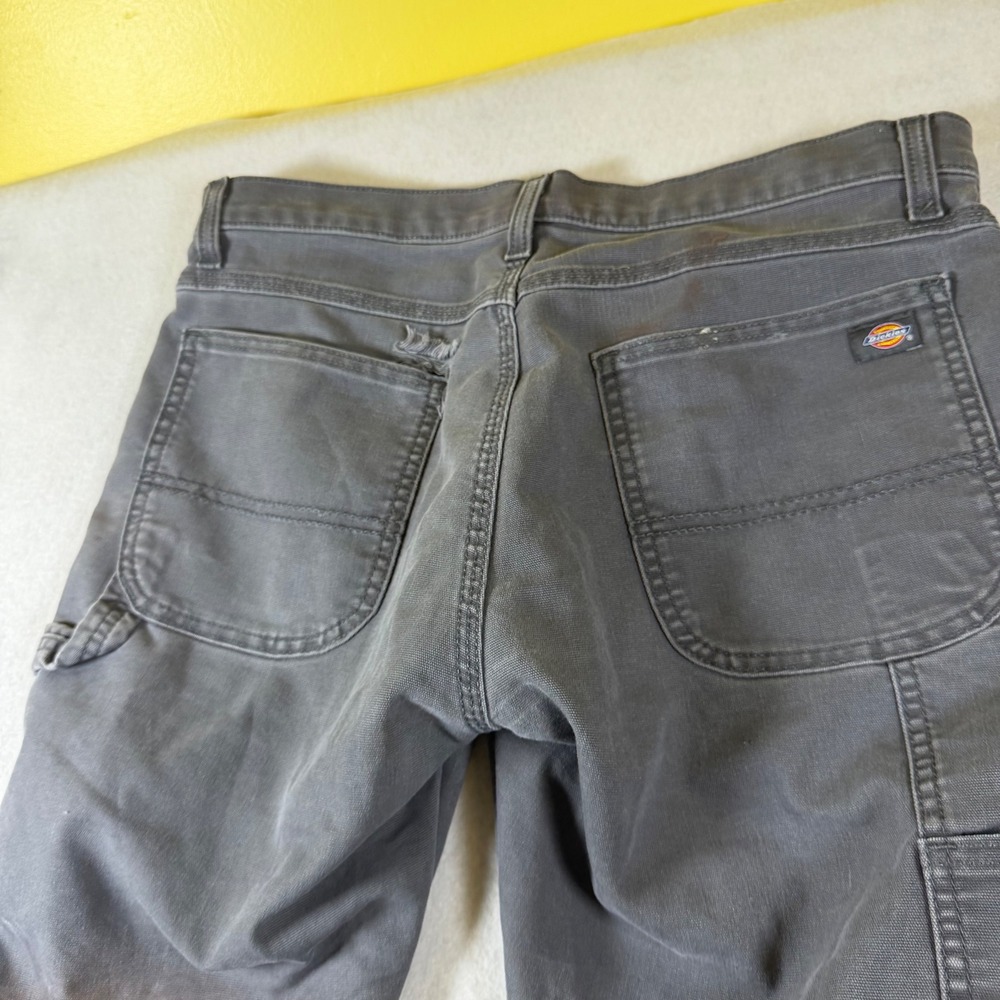Dickies Flex Carpenter Pants Mens 32x32 Gray Distressed Workwear DP802SSL
